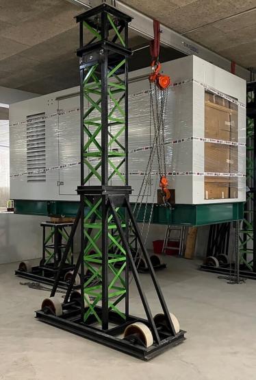 Handling and installation of a generator set in Genolier