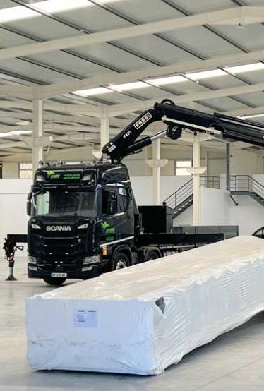 Stockage de machines industrielles lourdes au Portugal