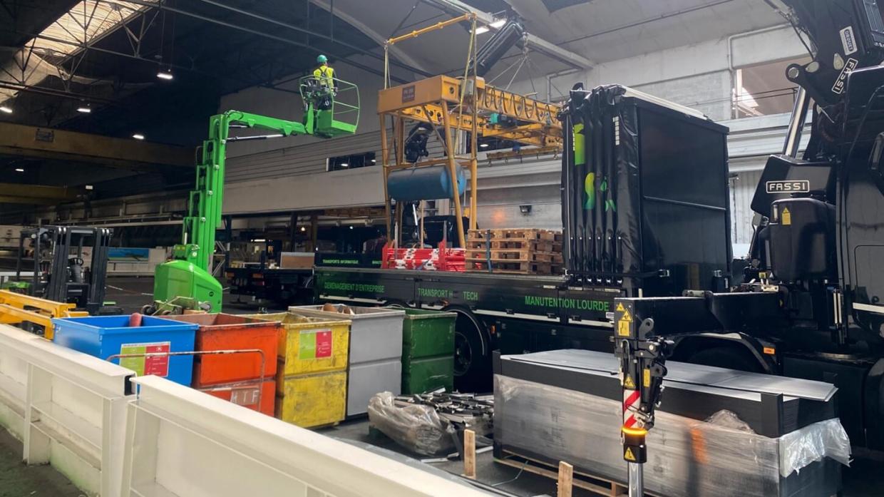 Déménagement industriel dans une usine d'Issoire