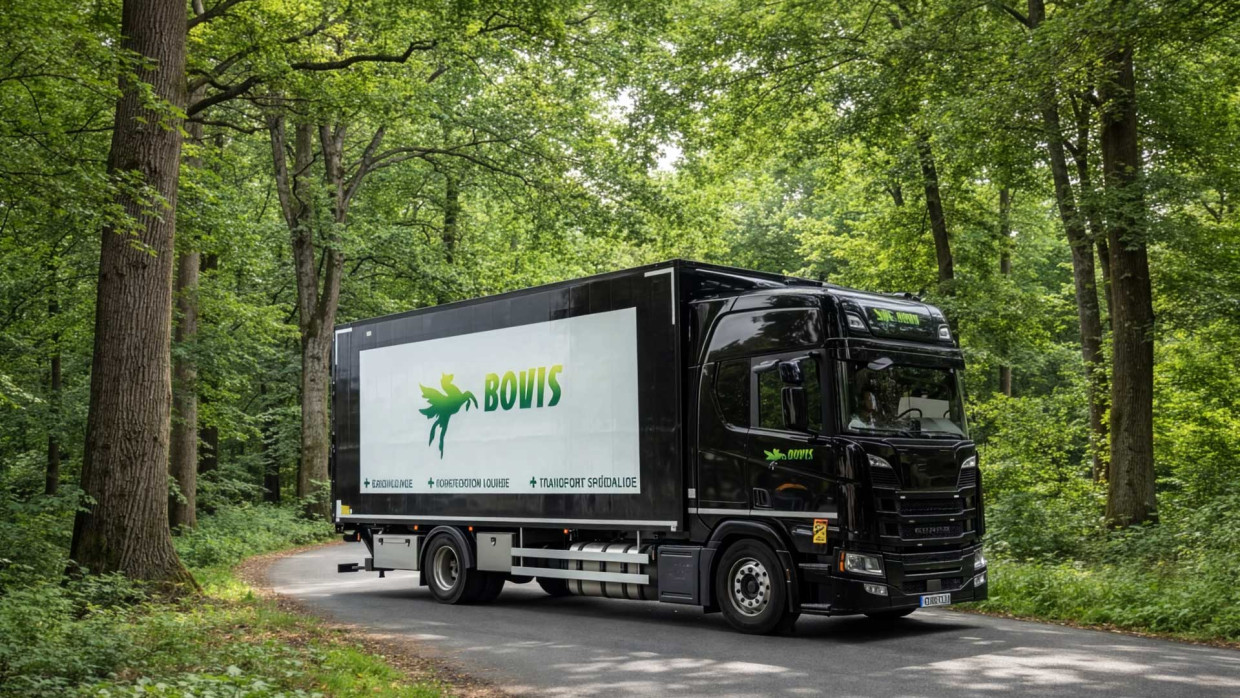 Camion Bovis dans une forêt