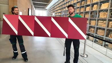 Installation of the Vestiges of the Future exhibition in Narbonne by Bovis Fine Art
