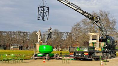 Manutention délicate et levage dans les Jardins des Tuileries à Paris
