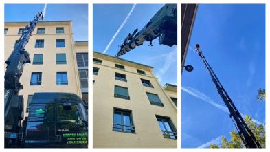 Delicate industrial boiler handling in the heart of Lyon