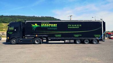 A new tarpaulin trailer with folding ramps for Marchal Technologies